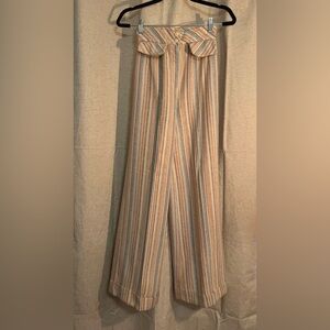 Vintage Woven Striped Bell Bottom Pants